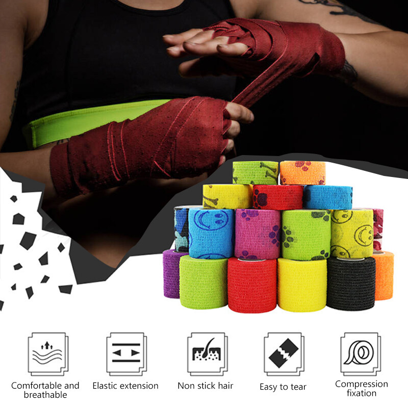 TOSPRA 4.5m Camouflage Elastic Wrap Tape Hunt Disguise Elastoplast Self Adhesive Sports Protector Knee Finger Ankle Athletic Bandage